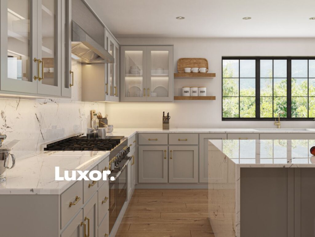 Luxor gray kitchen cabinets