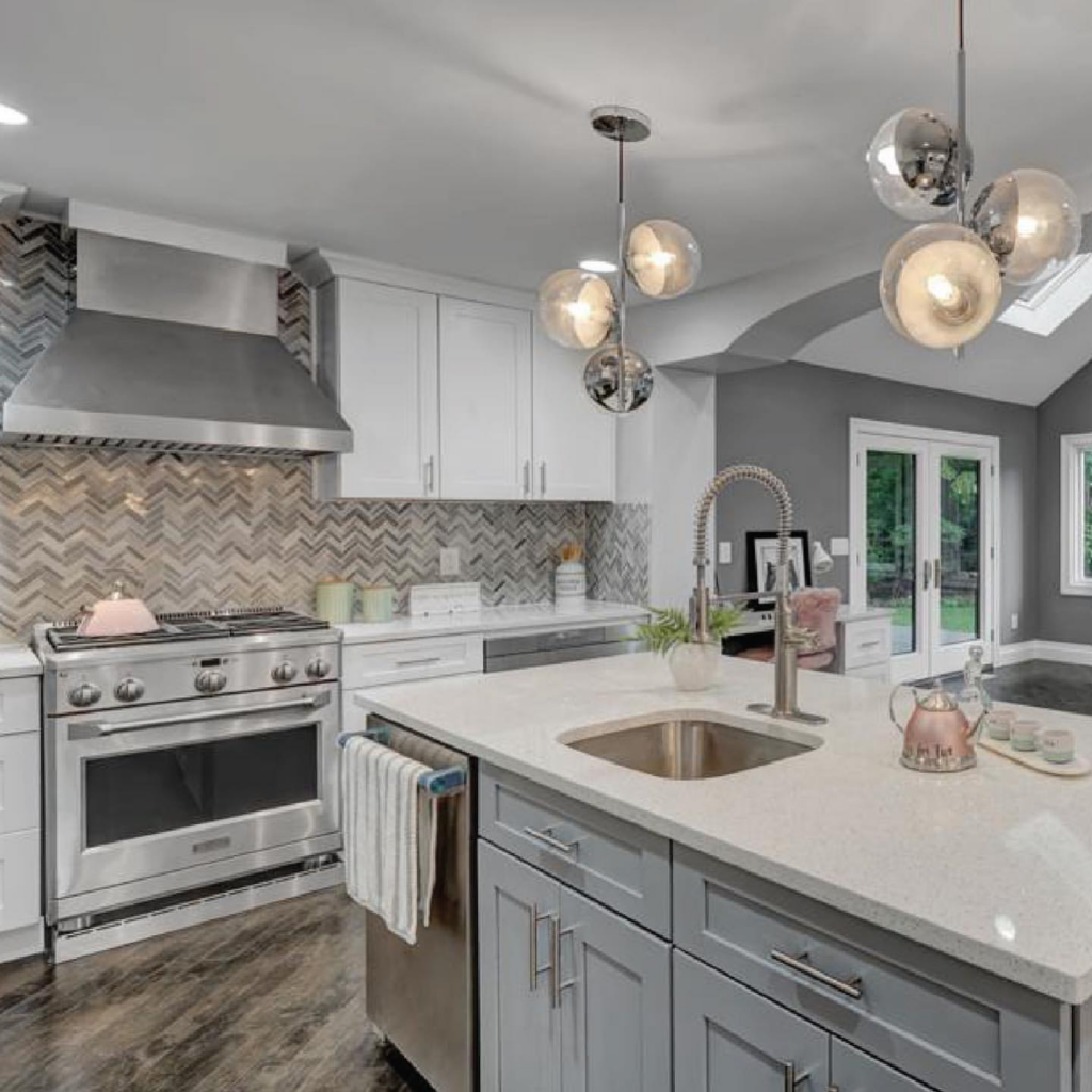 kitchen cabinets gray shaker wood