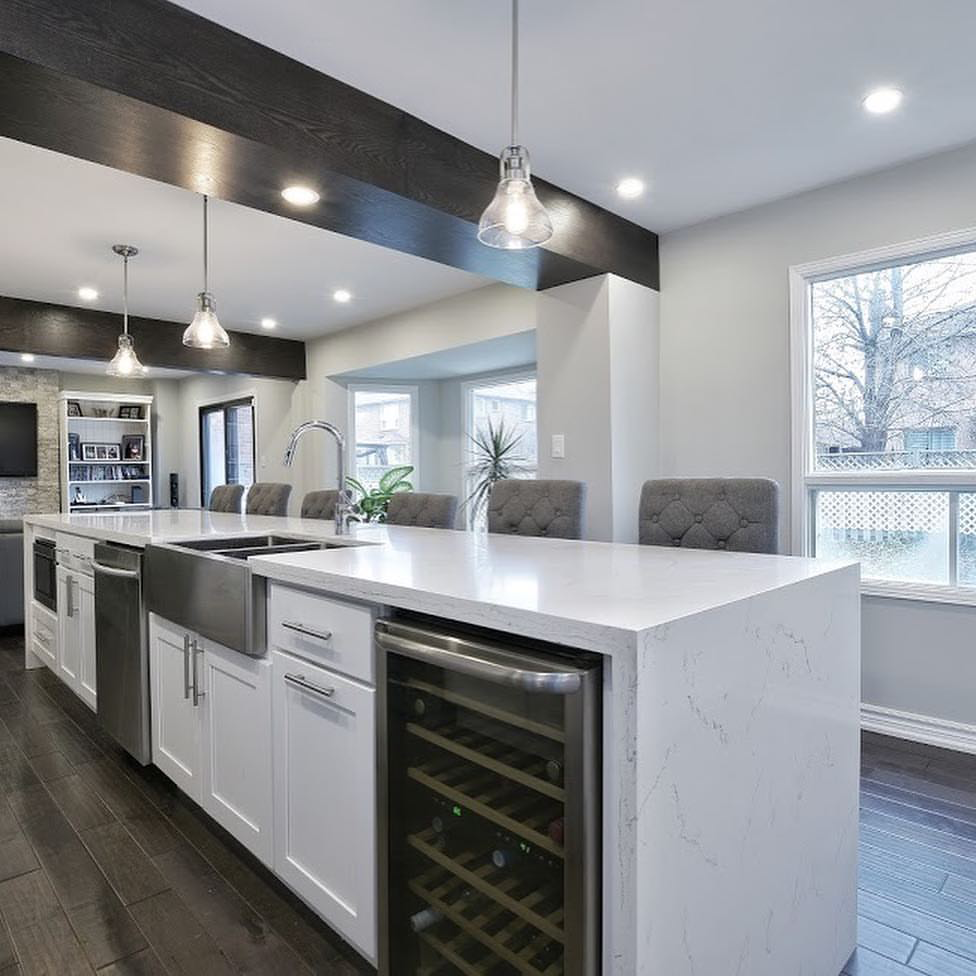 white kitchen mini fridge