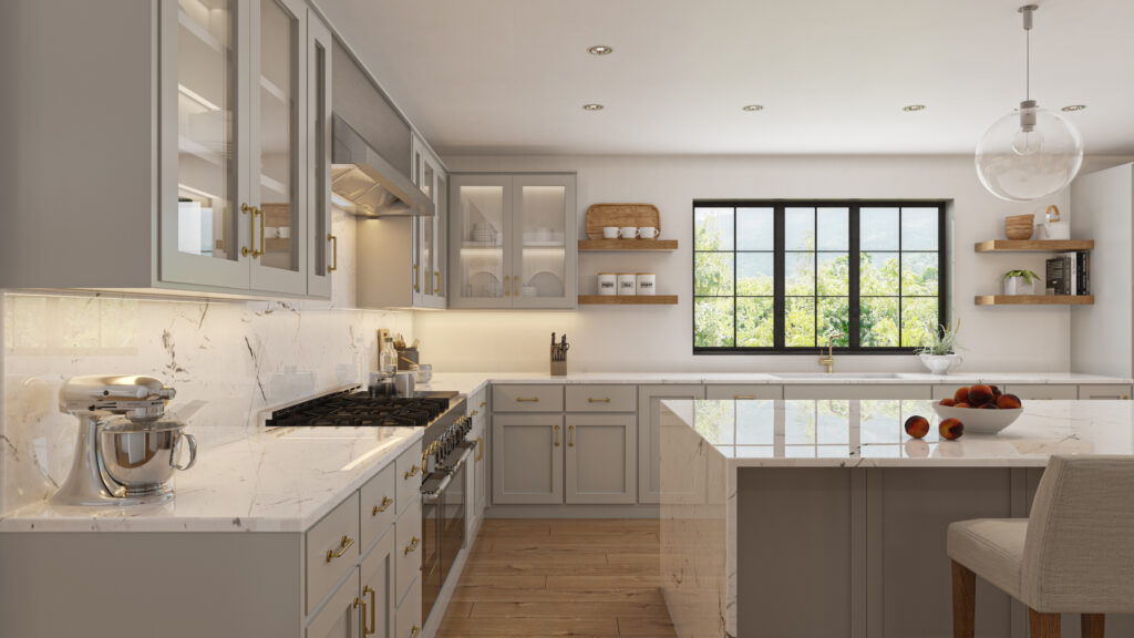 gray kitchen cabinets