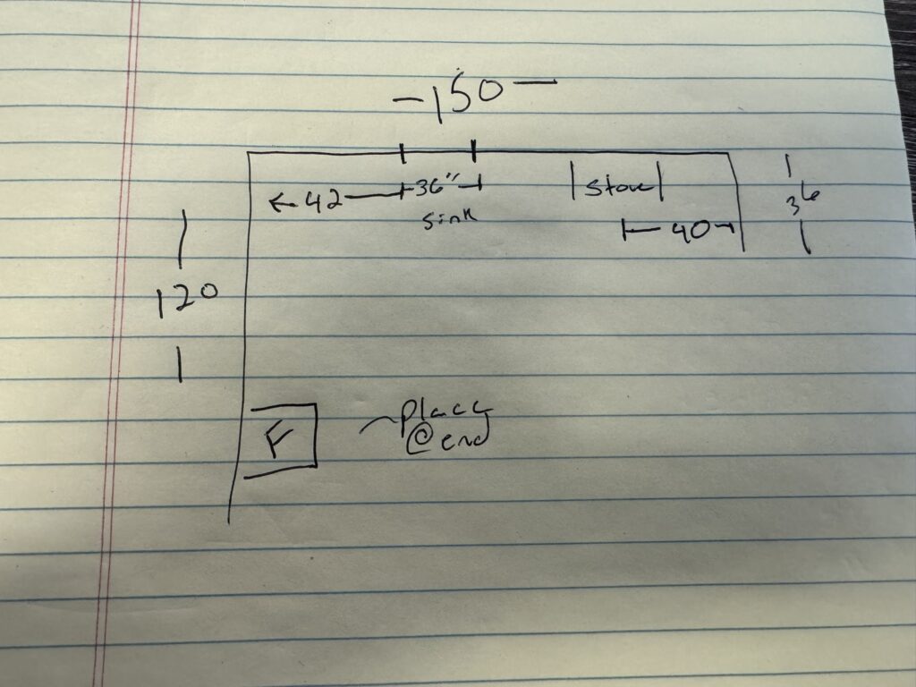 Drawn kitchen layout