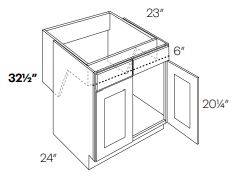 2 Door Removable Sink Base Cabinet
