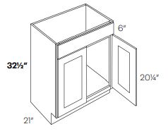 LUXOR WHITE - VANITY BASE CABINET L10-V24-HA