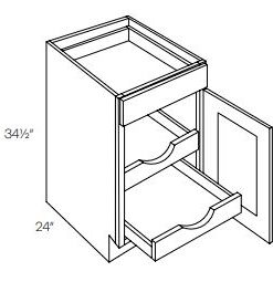 1 Door Base Cabinet w 2 Pull Out Shelves