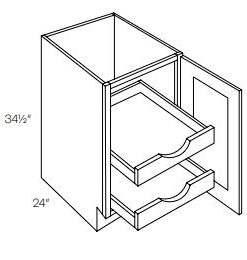 1 Door Full Height Base w 2 Pull Out Shelves