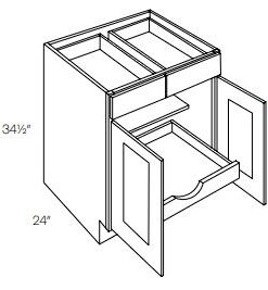 2 Door 2 Drawer Cabinet w 1 Pull Out Shelf