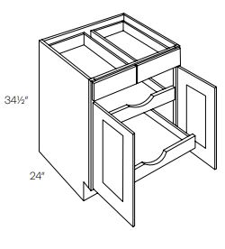 2 Door 2 Drawer Cabinet w 2 Pull Out Shelves