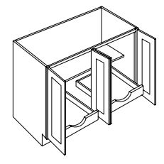 Base Cabinet 4 doors Full Height w 2 Pull Out Shelf