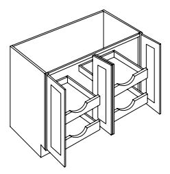Base Cabinet 4 doors Full Height w 4 Pull Out Shelf