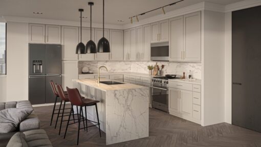 LUXOR MISTY GREY - VANITY BASE CABINET, HANDICAP REMOVABLE L03-V30-HR - Image 3