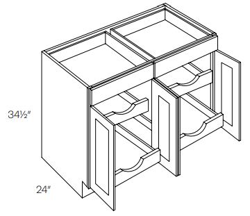 2 Drawer 4 Door Base Cabinet W-4 POS