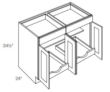 2 Drawer 4 Door Base Cabinet