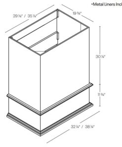 ELEGANT WHITE - BOXED WOOD HOOD WHB30