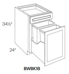 5 panel drawer front trash can cabinet