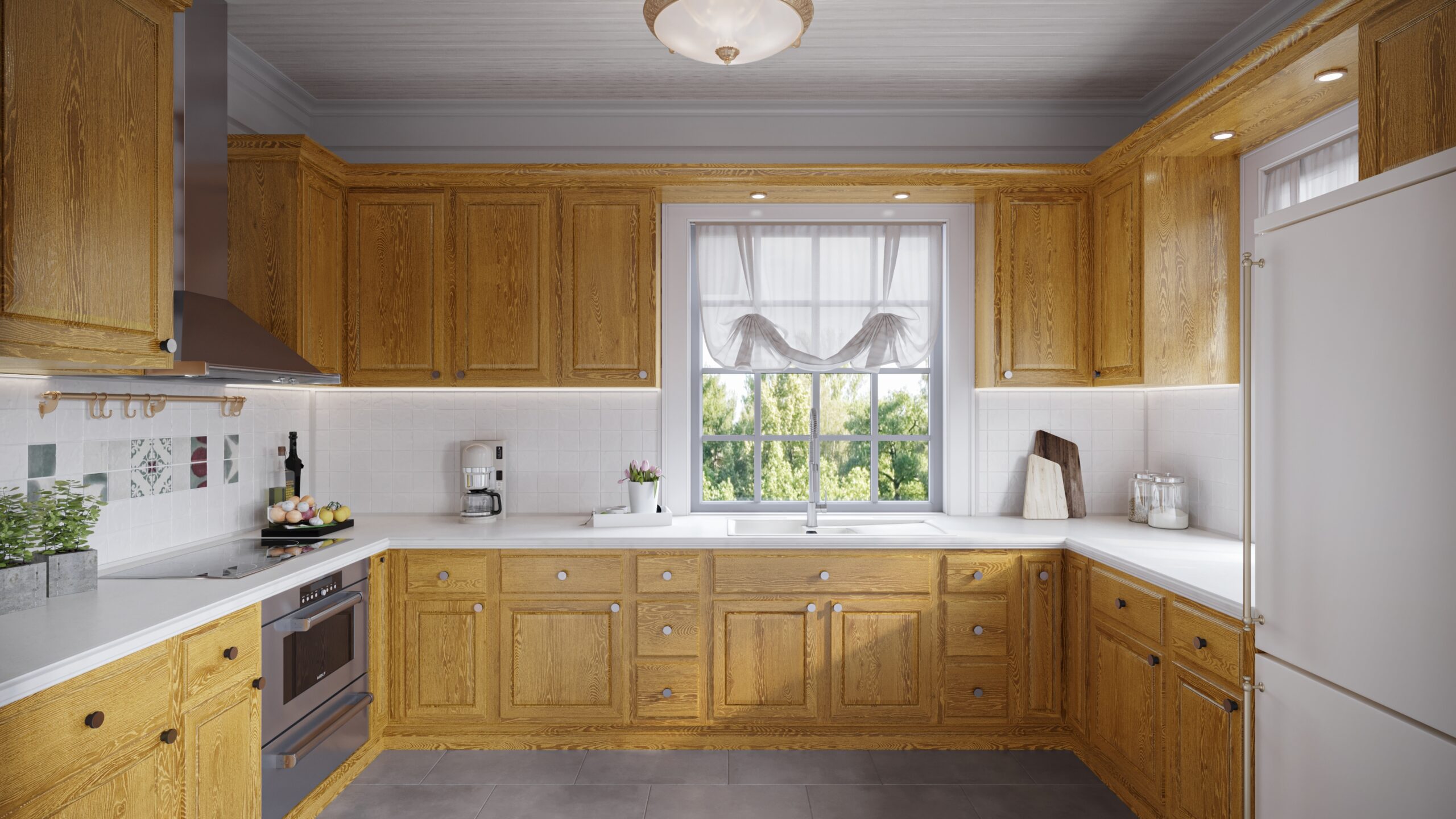 Country Oak Honey 36" Blind Base Cabinet - Image 3